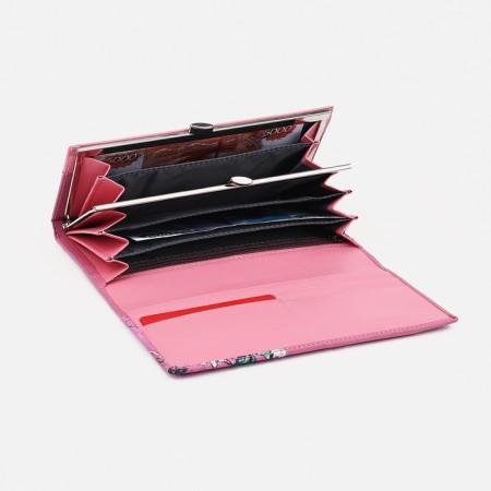 Women's wallet on magnets, pink color-2