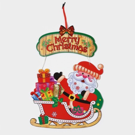 Decorative decoration (suspension) "Santa Claus on the sled" 43.5x30.5 cm-5