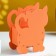Kashpo wooden "cat" 14.5x7x18.5 cm orange
