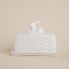 Маслёнка SL Home «Лесные кролики», 20,5×11×15,5 см, цвет беежвый