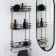 Rectangular shelf 3-long, 12.5 × 66 × 29.5 cm, black color