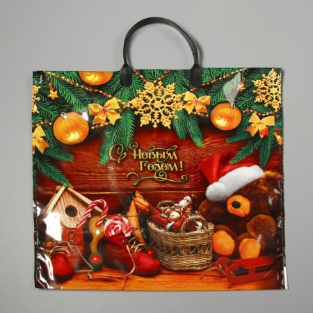 New Year's undertaking package, polyethylene with a plastic pen, 38 x 35 cm, 90 μm
