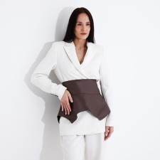 Women's belt, type of basca, width 73 cm, gray color