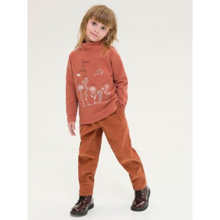 Pants for girls, height 98 cm, brown color-3