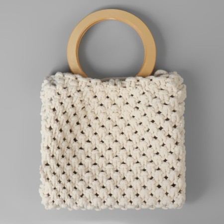 Handles for the bag are wooden, d = 10.2 / 13.2 cm, 2 pcs, beige color-3