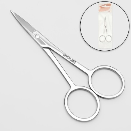 Scissors manicure, straight, narrow, 10.5 cm, silver color-1