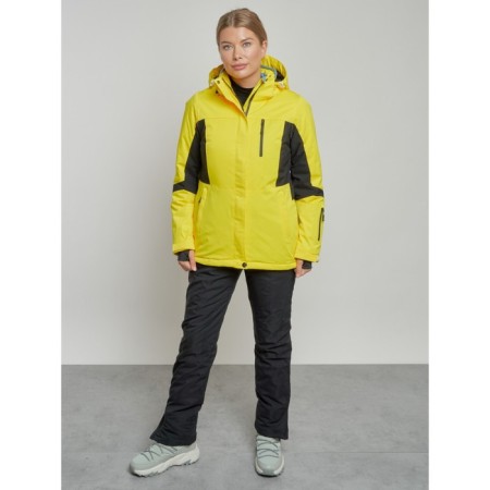 Ski costume female winter, size 48, yellow color-7