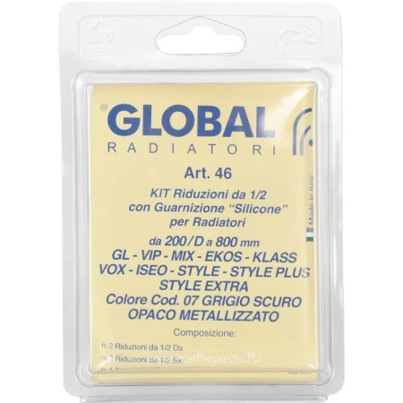 A set for connecting a radiator Global, 1 "X1/2", without brackets, in a blist, black color is black-4