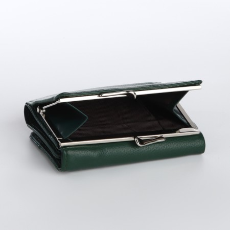Women's wallet on magnet, green color-3