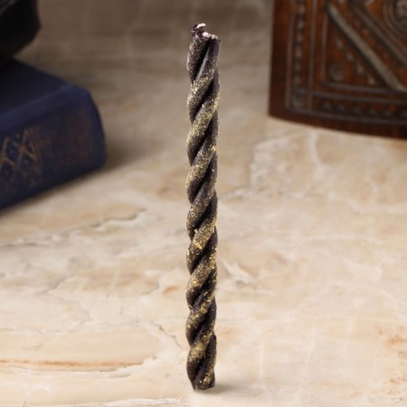 Candle-shred “from negativity”, wormwood, St. John's wort and juniper oil, 16x1.2 cm, black-1