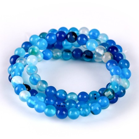 Beads made of natural stone "Blue agate" set of 90 pcs., Size 1 pc. - 4 mm-2