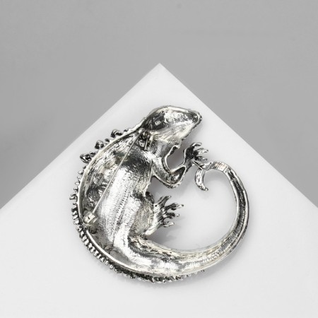 Iguan's “lizard” brooch, the color is gray-green in black silver-1