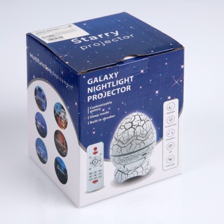 Light device "Dinosaurian egg" 10 cm, speaker, removable hemisphere, glow of RGB, remote control, USB, blue-23