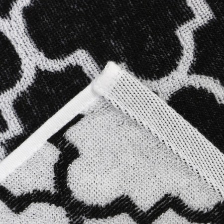 Terry Ethel "Ornament" white on black, 50x90 cm, 100% cotton, 420 g/m2-4