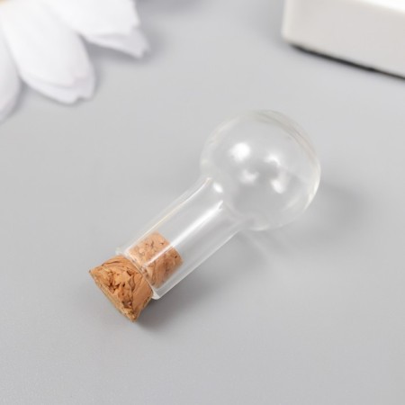 Decor for creativity glass "Bottle with a cork" 1.5x1.5x3 cm-1