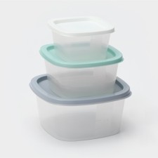 Набор контейнеров квадратных BioFresh, 3 шт: 0,23 л, 0,5 л, 0,9 л, цвет МИКС