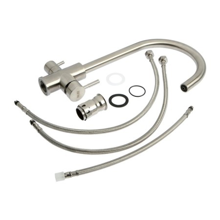 Zein ZS 20101 kitchen mixer, with output for drinking water, stainless steel, satin-7