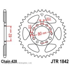 The rear star, driven, JTR1842 for a steel motorcycle, chain 428, 55 teeth
