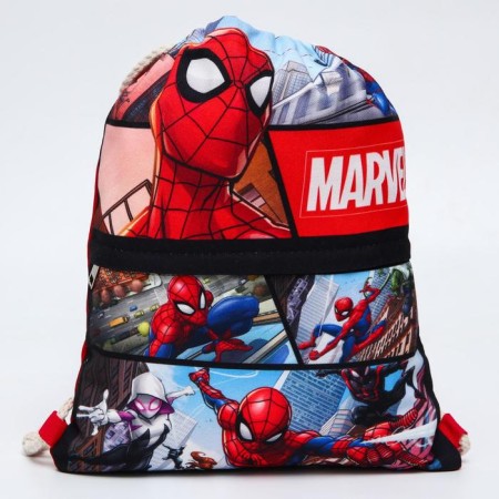A bag for shoes with a pocket, 28x37 cm, Spider-Man-1