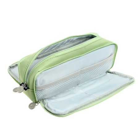 School Penal on the zipper 3-section, green-6