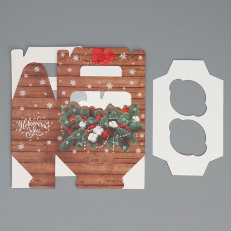 Box for Cupcakes "New Year's Miracles", 16 x 10 x 8 cm, New Year-6
