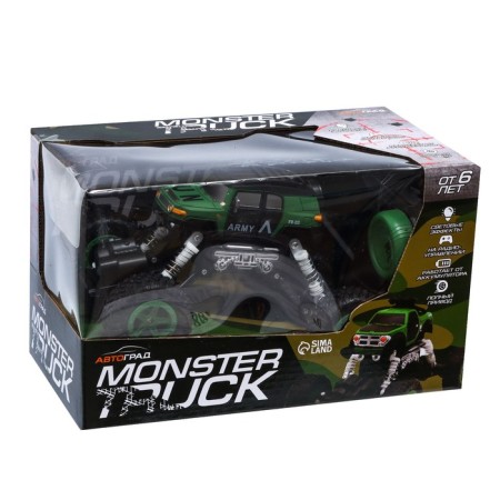 The radio -controlled “Army” jeep works on the battery, the color is green-6