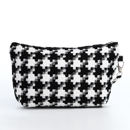 Cosmetic bag with lightning, white/black color-1