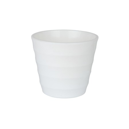 Plastic pot with the Laura tab, white color