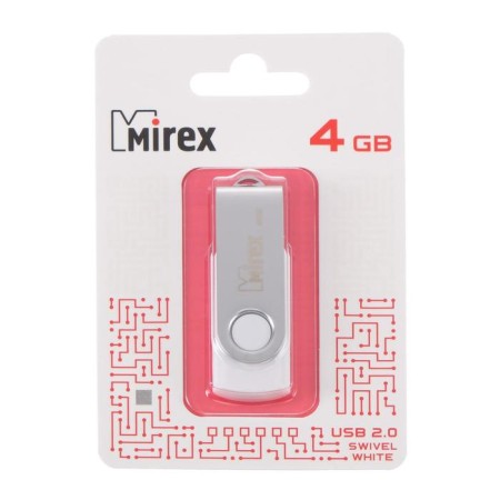 Flashka Mirex Swivl White, 4 GB, USB2.0, Thu up to 25 MB/s, PBU up to 15 MB/s, white-3