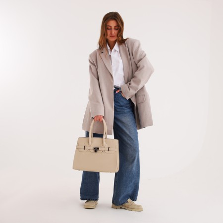 Bag Women's Tout, on a zipper, the color of a light beige-6