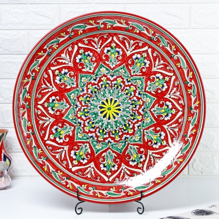 Largan Rishtan ceramics "Flowers", 55 cm, red-1