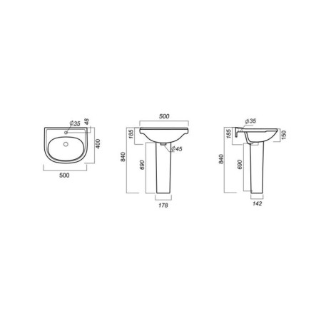 Washbuilder "Comfort", without a pedestal, white-5