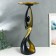 Souvenir Polystone stand "Abstraction. Bends" black with gold d = 30 cm 70x23x21 cm