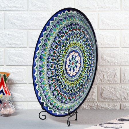 Largan Rishtan ceramics "Patterns", 42 cm, blue-2