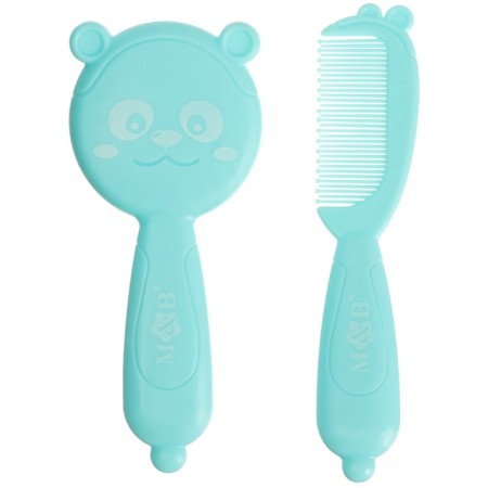 Hair care kit: comb and brush "Bear", Biryuzovoy color