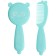 Hair care kit: comb and brush "Bear", Biryuzovoy color
