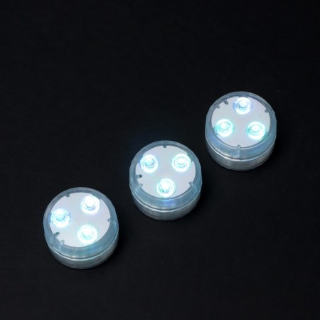 Waterproof lamp minimal mini, 3 x 1.9 cm, 3 pcs, from CR2032 (in set), remote control, rgb, IP68-9