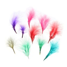 A set of feathers for decor 10 pcs., Size 1 pc: 7 × 7 cm, color powder mix