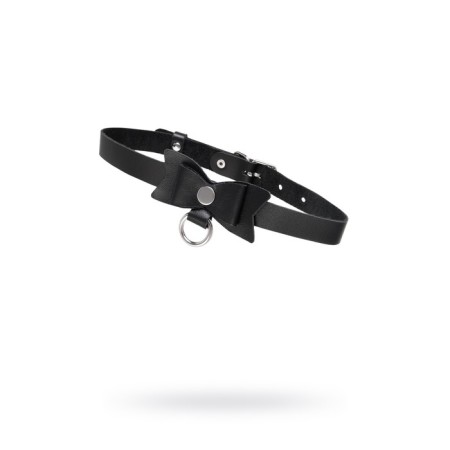 Pecado BDSM chocker-sewer, with a butterfly and a ring, genuine leather, black-1