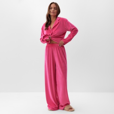 Костюм женский (рубашка и брюки) KAFTAN Plushy р. 44-46, фуксия-4
