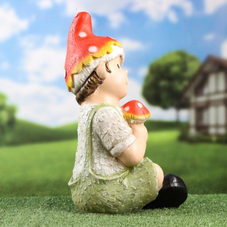 Garden figure "Boy Kesha in a hat of fly agaric" 40x20cm-3