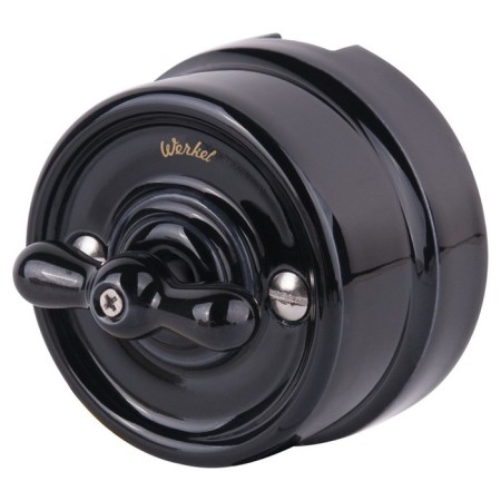 Single-valve switch WL18-01-03, black color, retro