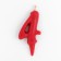 Candle for the cake the figure "Oval" "4", red, 5.5 cm