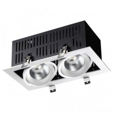 Lamp built -in cardan novotech. Gesso, 2x24W, LED, 133x300x170 mm, white color, black