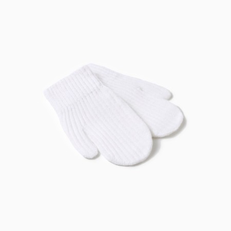 Baby mittens minku, white color, 18 cm