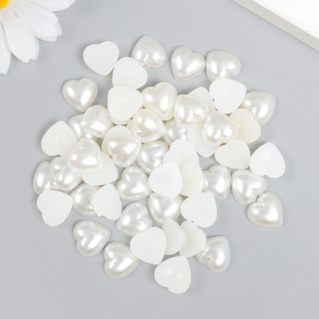 Decor for creativity Plastic "Heart Pearl" set of 20 g 1.2x1.2 cm-2
