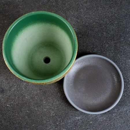Flower pot "Moire" Green Budo No. 2, 1.3l-2