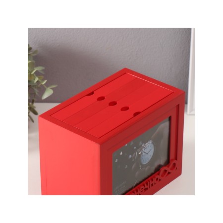 Photo archive in 96 photos 10x15 cm + frame 10x15 cm "Infinitely" red 20x15x12 cm-2