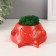 Concrete Kashpo "Evil Laughter" with moss 6.5*12.5cm red (moss green stabilized)