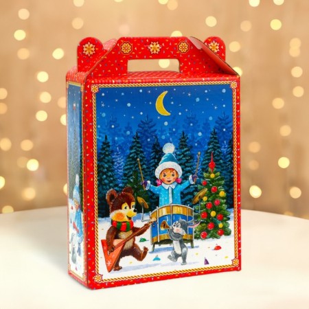 New Year. Gift box New Year's gift "tea party" 16.8 x 7 x 25 cm.